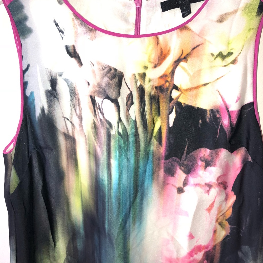 Watercolor silk shift dress - Picture 6 of 6